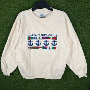 VTG Sun Sportswear Mens‎ XL Crewneck  Costa Rumor Nautical Anchor Graphic 90's